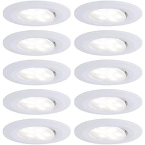 Paulmann LED-inbouwlamp voor badkamer Set van 10 stuks 60 W Wit (mat)