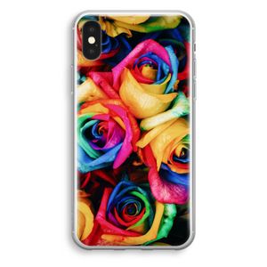 Neon bloemen: iPhone XS Transparant Hoesje