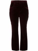 Saint Laurent pantalon droit en velours côtelé - Rouge