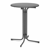 Royal Catering Opklapbare bartafel High Top Ronde Tafel Hoog Staande Bistro Event Ø 80 cm Grijs RC-BIS80FG (Tabletop Plastic-coated Flakeboard, Poten Gepoedercoat Staal)