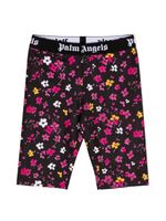 Palm Angels Kids short fleuri à taille à logo - Noir