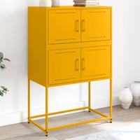 Dressoir 68,5x38,5x107 cm staal mosterdgeel - thumbnail