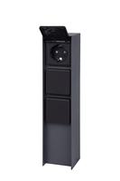 BOLD 19547 Abano outdoor stopcontact tuin (stopcontactzuil) met 3 stopcontacten in antraciet (IP44 outdoor energiezuil, 3680 Watt, hoekig, eenvoudige montage, plasticvrije verpakking)