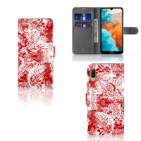 Telefoonhoesje met Naam Huawei Y6 (2019) Angel Skull Rood