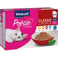 Vitakraft Poésie Classique Classic Choice in saus natvoer kat (12 x 85 g) 3 verpakkingen (36 x 85 g) - thumbnail