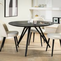 BASE Ronde Eettafel Jippe Mangohout, 130cm - Zwart