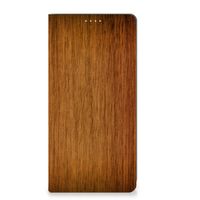 Motorola Moto G72 Book Wallet Case Donker Hout - thumbnail