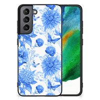 Bloemen Hoesje voor Samsung Galaxy S21FE Flowers Blue