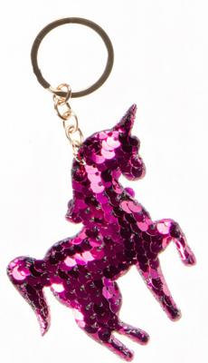 LG Imports sleutelhanger eenhoorn pailletjes 7 cm fuchsia LG Imports sleutelhanger eenhoorn pailletjes 7 cm fuchsia