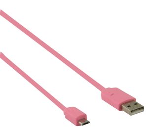 Valueline 1m, USB 2.0 A - Micro B USB-kabel USB A Micro-USB B Roze