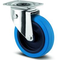 TENTE 360 Blue Wheel zwenkwiel met fixeerinrichting 100mm - thumbnail