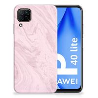 Huawei P40 Lite TPU Siliconen Hoesje Marble Pink - Origineel Cadeau Vriendin