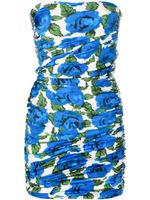 Philosophy Di Lorenzo Serafini robe bustier volantée à fleurs - Bleu