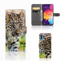 Samsung Galaxy A50 Telefoonhoesje met Pasjes Baby Luipaard - thumbnail