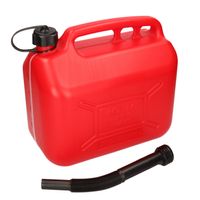 Jerrycan 10 liter rood met vloeistofindicator voor brandstof - thumbnail