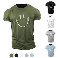 symbool Zwart Wit Leger Groen T-shirt Informele stijl Voor heren Grafisch 100% katoen Shirt Sport Casual Overhemd Korte mouw Comfortabel T-shirt Buiten Straat Zomer Modeontwerper kleding S M L XL XXL Lightinthebox - thumbnail