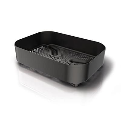 Ninja Woodfire Combo scherpermand, compatibel met Ninja Woodfire elektrische barbecuegrill (OG700-serie), luchtfrituurmand met halve breedte, officieel accessoire, zwart XSKCRSPBKT