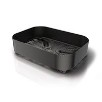 Ninja Woodfire Combo scherpermand, compatibel met Ninja Woodfire elektrische barbecuegrill (OG700-serie), luchtfrituurmand met halve breedte, officieel accessoire, zwart XSKCRSPBKT