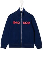 DSQUARED2 KIDS sweat zippé à logo - Bleu