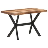 Eettafel 120x60x75 cm massief hout met honingkleurige afwerking - thumbnail