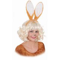 Verkleed diadeem met konijnen/Hazen oren - paashaas - bruin - bunny haarband