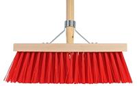 Talen Tools BB17C bezem met steel, 35 cm, grijs/rood