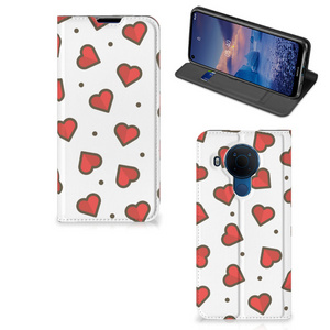 Nokia 5.4 Hoesje met Magneet Hearts