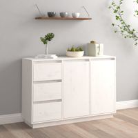 Dressoir 111x34x75 cm massief grenenhout wit - thumbnail