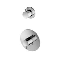 Douchekraan Hotbath Laddy Inbouw Thermostatisch Rond Geborsteld Nikkel 2 Greeps met 1-weg Stopkraan