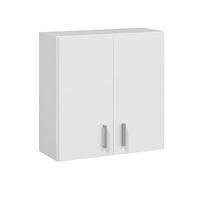 Multifunctionele hangkast, afgewerkt in witte kleur, afmetingen: 59 cm (breedte) x 60 cm (hoogte) x 26,5 cm (diepte)