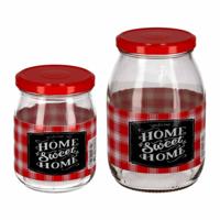 Pakket Van 8x Transparante Jampotten/voorraadpotten Met Schroefdop Van Glas 500ml/1 Liter - Voorraadpot