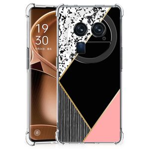 OPPO Find X6 Pro Shockproof Case Zwart Roze Vormen