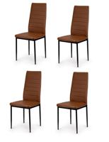Viking Choice  Eetkamerstoelen set van 4 stuks ECO-leer bruin & zwart metalen frame