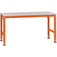 Manuflex AU4034.2001 Werk achtergrond tafel universele standaard met staalbeslag schijf, bxdxh = 1250 x 800 x 760-870 mm Rood-oranje (RAL 2001) - thumbnail