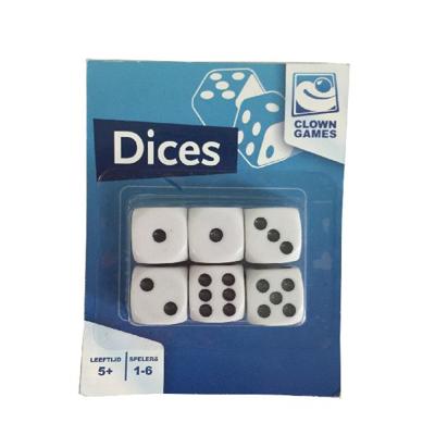 Dobbelstenen wit: 6 stuks (0608003) Dobbelstenen wit: 6 stuks (0608003)