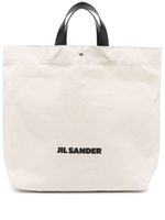 Jil Sander sac cabas en coton à logo imprimé - Tons neutres