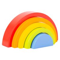 Small Foot Houten Bouwblokken Regenboog, 5dlg. - thumbnail