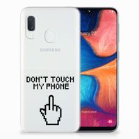 Samsung Galaxy A20e Silicone-hoesje Finger Don't Touch My Phone