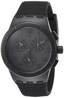 Swatch Heren chronograaf kwarts horloge met siliconen armband SUSB104, zwart, armband