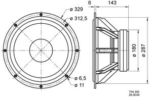 Visaton TIW 300 - 8 Ohm 12 inch 30.48 cm Woofer 300 W 8 Ω