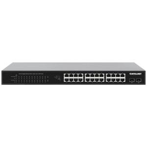 Intellinet 24-Port Gigabit Ethernet PoE+ Switch mit 2 SFP-Ports PoE-Strombudget 370 W 19 19 netwerk switch 10 / 100 / 1000 MBit/s IEEE 802.3af (15.4 W), IEEE