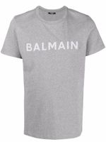 Balmain t-shirt à logo appliqué - Gris