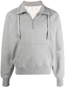 AMI Paris sweat Ami de Coeur à col zippé - Gris