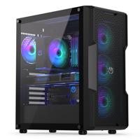 endorfy Regnum 400 ARGB Midi-tower PC-behuizing Zwart 4 voorgeïnstalleerde LED-ventilators, Zijvenster, Stoffilter