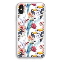 Bloemen tukan: iPhone X Transparant Hoesje - thumbnail