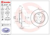 Remschijf BREMBO, Remschijftype: Massief, u.a. für Honda - thumbnail