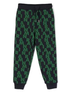 Marni Kids pantalon de jogging à logo imprimé - Vert