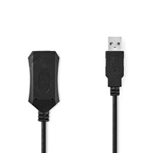 Actieve USB-Kabel | USB 2.0 | USB-A Male | USB-A Female | 480 Mbps | 5.00 m | Rond | Vernikkeld | PV