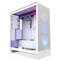 NZXT H7 Flow RGB | ATX luchtstroomkast voor het middensegment met RGB ventilatoren | Onderste ventilatoren voor directe GPU-koeling | Inclusief 360 mm RGB ventilatoreenheid met enkel frame | Wit