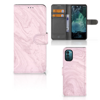 Nokia G11 | G21 Bookcase Marble Pink - Origineel Cadeau Vriendin - thumbnail